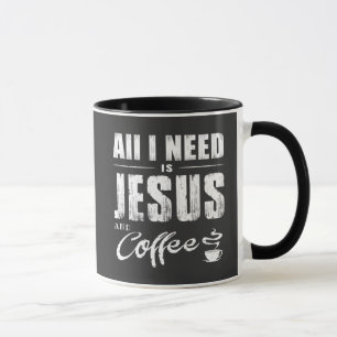All I Need Is Jesus And Coffee Typography Mug