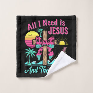 All I Need Is Jesus And The Beach Wash Cloth