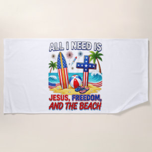 ALL I NEED IS JESUS BEACH TOWEL