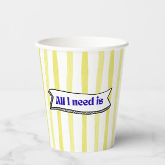 All I need is Jesus & Coffee - Yellow, Blue Paper Cups
