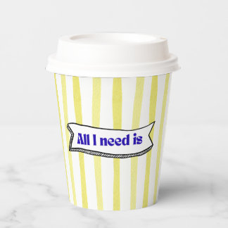 All I need is Jesus & Coffee - Yellow, Blue Paper Cups