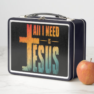 ALL I NEED IS JESUS METAL LUNCH BOX