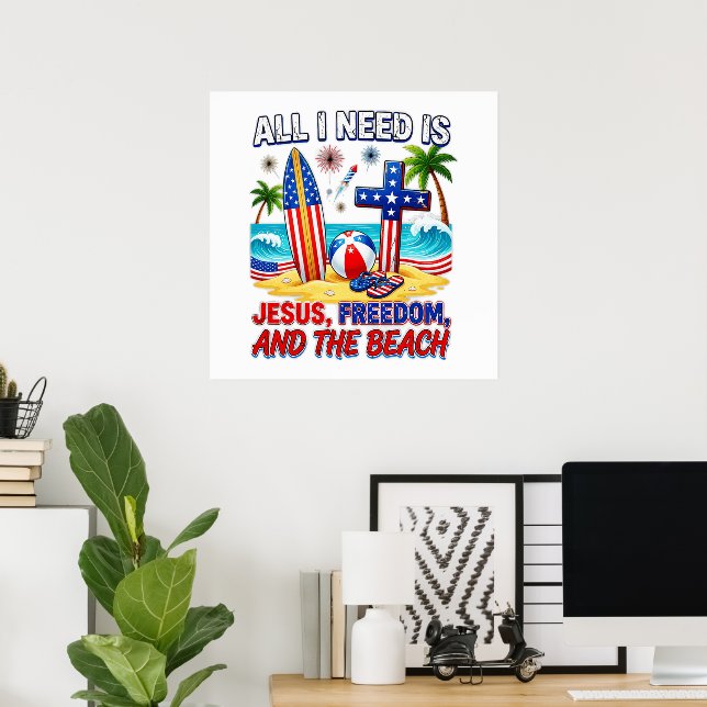 ALL I NEED IS JESUS POSTER (Home Office)