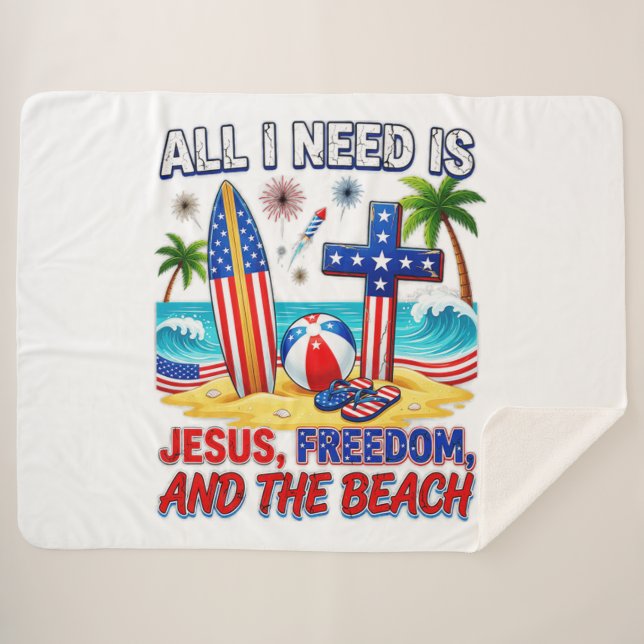ALL I NEED IS JESUS SHERPA BLANKET (Front (Horizontal))