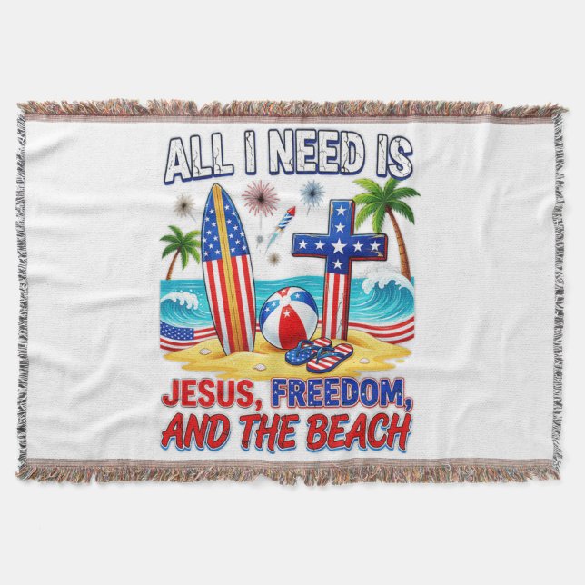 ALL I NEED IS JESUS THROW BLANKET (Front)