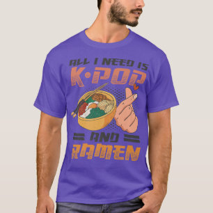 All I Need Is K-Pop And Ramen Finger Heart Kpop T-Shirt