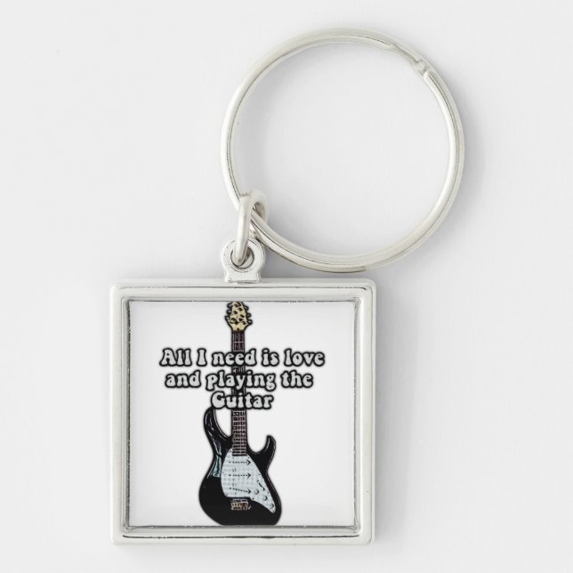 All i need is love and playing the guitar. key ring (Front)