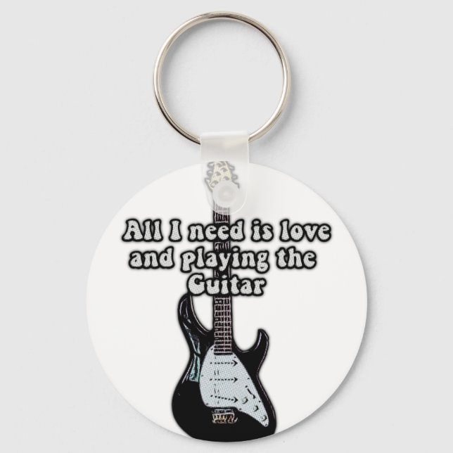All i need is love and playing the guitar. key ring (Front)