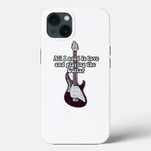 All i need is love and playing the guitar. vintage iPhone 13 case