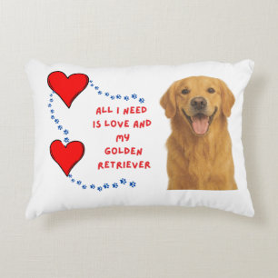 🐶💕🐾All I Need Is Love & My Golden Retriever Decorative Cushion