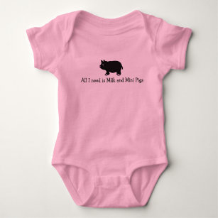 All I need is Milk And Mini Pigs Baby Tutu suit Baby Bodysuit