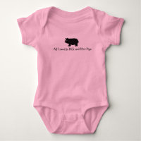 All I need is Milk And Mini Pigs Baby Tutu suit