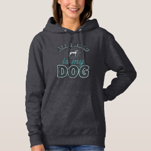 All I Need Is My Dog Vintage Engraving Dog Lover D Hoodie