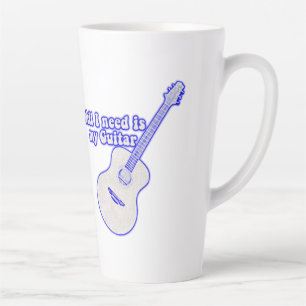 All i need is my guitar. motivational words latte mug