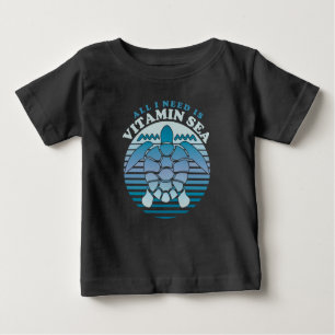 All I Need Is Vitamin Sea - Retro Turtle Baby T-Shirt