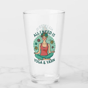 All I need is Yoga and Yarne Phrase Glass