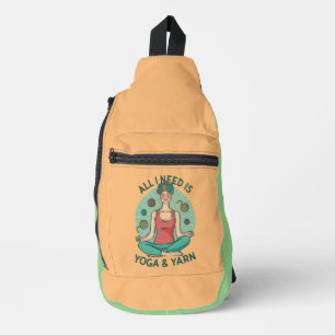 All I need is Yoga and Yarne Phrase Sling Bag