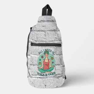 All I need is Yoga and Yarne Phrase Sling Bag