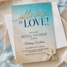All I Sea Is Love Beach Bridal Shower Invitation