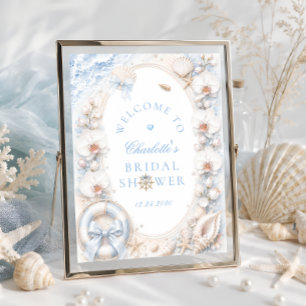All I Sea Is Love Beach Bridal Shower Welcome Poster