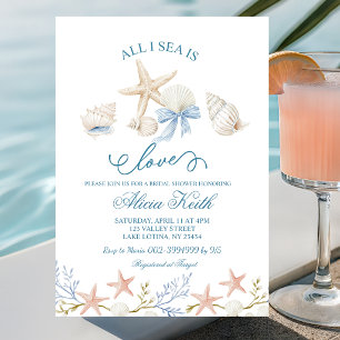 All I sea is love bridal shower invitation