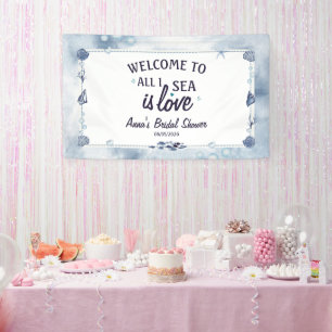  all I Sea Is Love Bridal Shower Watercolor Seashe Banner