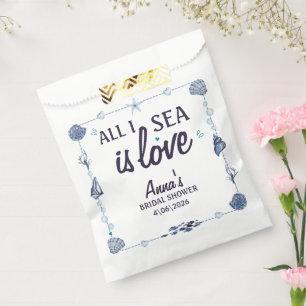  all I Sea Is Love Bridal Shower Watercolor Seashe Favour Bags