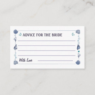 All I Sea Is Love Bridal Shower Watercolor Seashel Enclosure Card