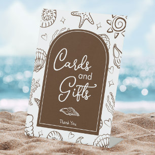 All I Sea is Love Brown Seashells Cards and Gifts  Pedestal Sign