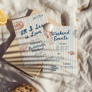 All I Sea is Love Coastal Bachelorette Invitation