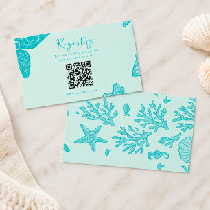 All I Sea Is Love Coastal Boho Shell Aqua Art Enclosure Card
