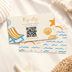 All I Sea Is Love Coastal Bold Beach Orange Art Enclosure Card