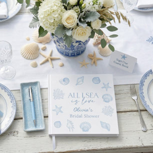 All I sea Is Love Coastal Bridal Shower Guest Book