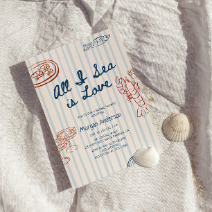 All I Sea is Love Coastal Bridal Shower Invitation