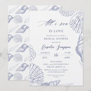 All I Sea Is Love Coastal Bridal Shower Invitation