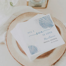 All I Sea Is Love Coastal Bridal Shower Napkins