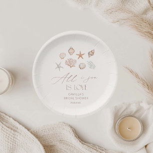 All I Sea Is Love Coastal Bridal Shower  Paper Plate