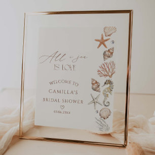 All I sea Is Love Coastal Bridal Shower Welcome Poster