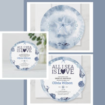 All I Sea Is Love Nautical Bridal Shower Seashell 