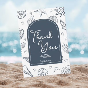 All I Sea is Love Navy Blue Thank You Card