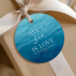 All I Sea Is Love Ocean Beach Sea Bridal Shower Favour Tags