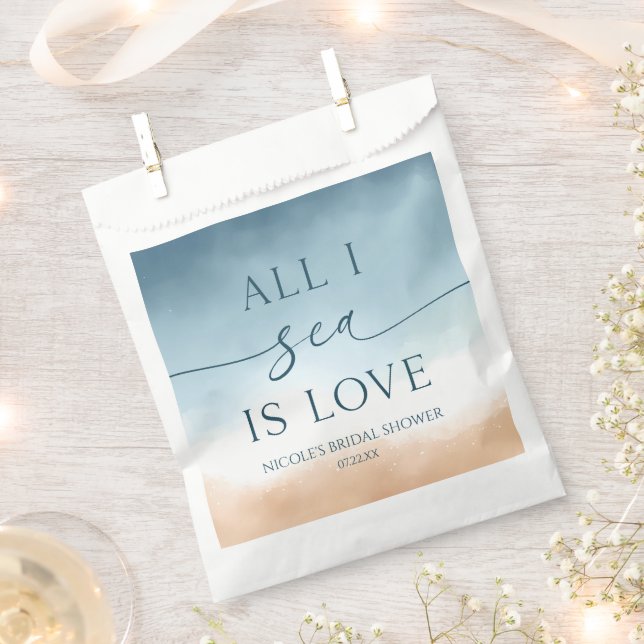 All I Sea Is Love Ocean Beach Shore Bridal Shower Favour Bags (Clipped)