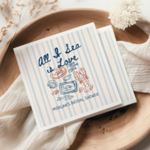 All I Sea is Love Seafood Bridal Shower Napkin