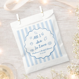 All I Sea Is Love Seashell Coastal Bridal Shower Favour Bags