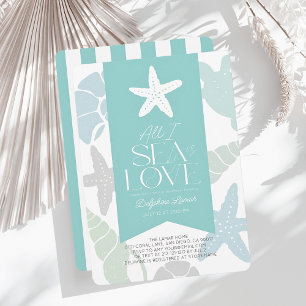 All I Sea is Love Starfish Bridal Shower Invitation