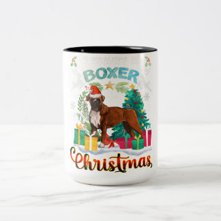 All I Want A Boxer Christmas Merry Christmas Gift Two-Tone Coffee Mug