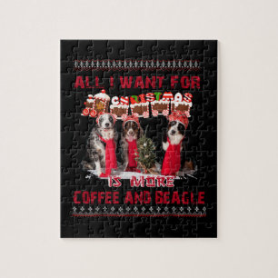 All I Want Beagle And Coffee In Christmas Event Jigsaw Puzzle