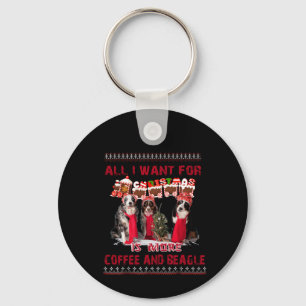 All I Want Beagle And Coffee In Christmas Event Key Ring