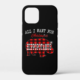 All I Want Christmas Is Hippopotamus Funny Xmas iPhone 12 Mini Case