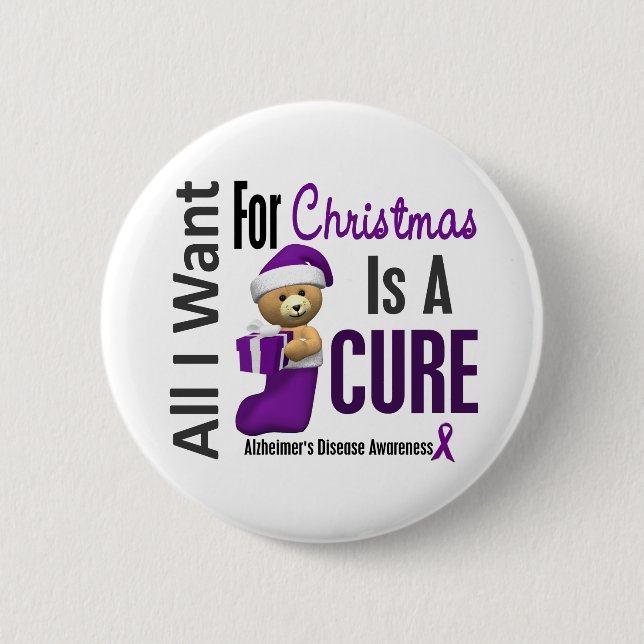 All I Want For Christmas Alzheimer's Disease 6 Cm Round Badge (Front)